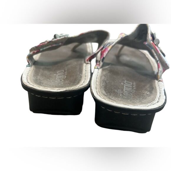 Alegria Vanessa Thong Flip Flop Sandals Size Perennial Floral White Leather - Picture 4 of 5